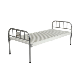 flat steel hospital bed with steel board