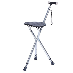 adjustable folding cane with seat