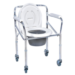 commode chair with wheels (chrome plated)